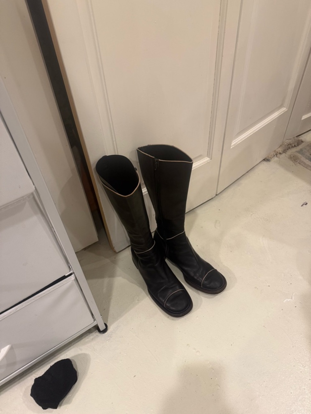 Y2K Prada Black Leather Knee High Riding Boots - Barney’s NY Exclusive  7.5 - Picture 6 of 12